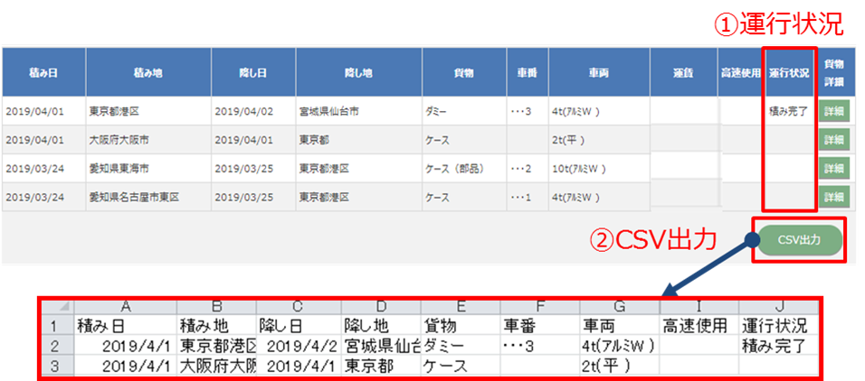 荷主様向け_csv出力機能